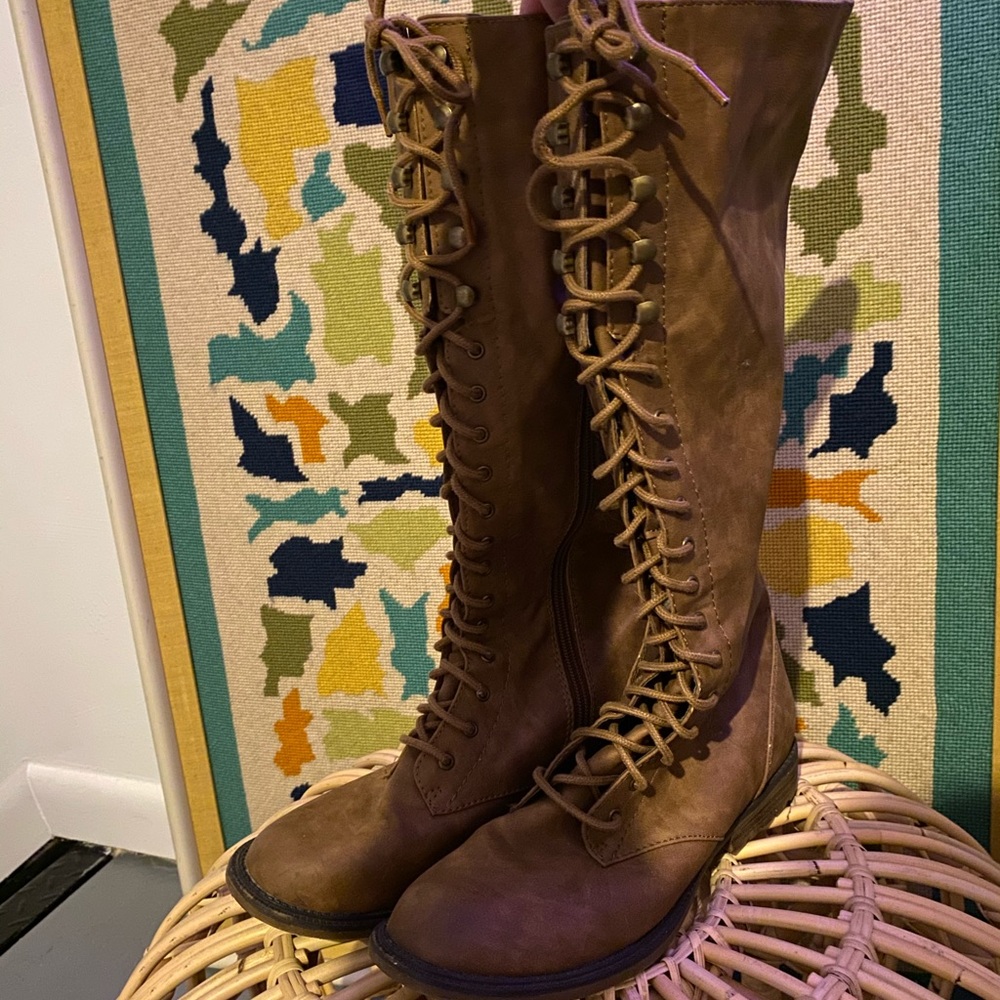 Tall Brown Lace Up Boots Women’s Boots Winter Boot